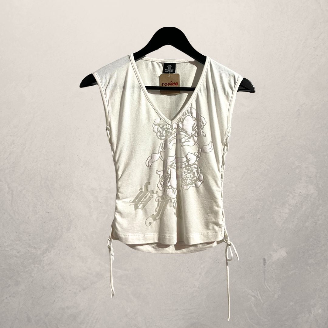 Vintage Versace white tank top S