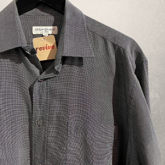 Vintage YSL grey cotton shirt L