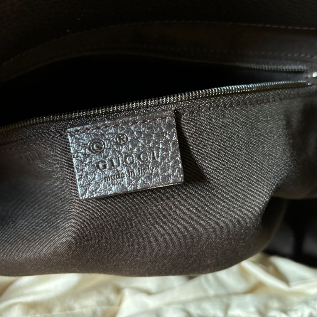 Gucci bruine Abbey-handtas met monogram - van Romae Studios