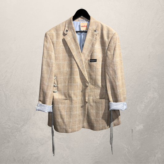 Vintage beige lace rope blazer XL- by Ma.r.r.art