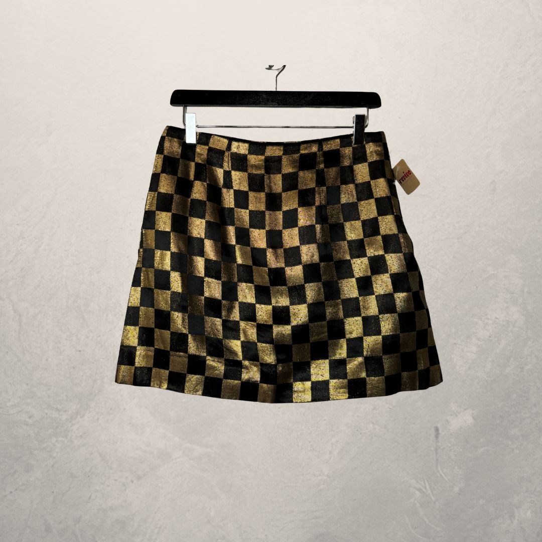 Vintage zwarte gouden minirok S/M