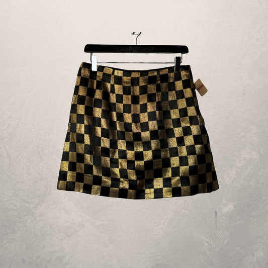 Vintage zwarte gouden minirok S/M