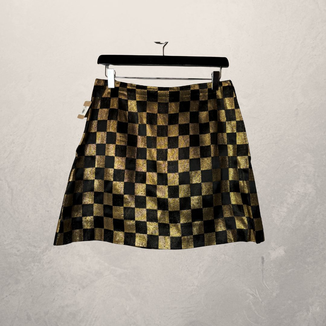 Vintage zwarte gouden minirok S/M