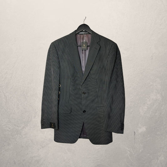 Vintage zwart gestreepte blazer met strik aan de zijkant OS- By MARRART