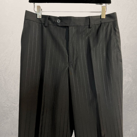 Vintage black stripe trousers 46