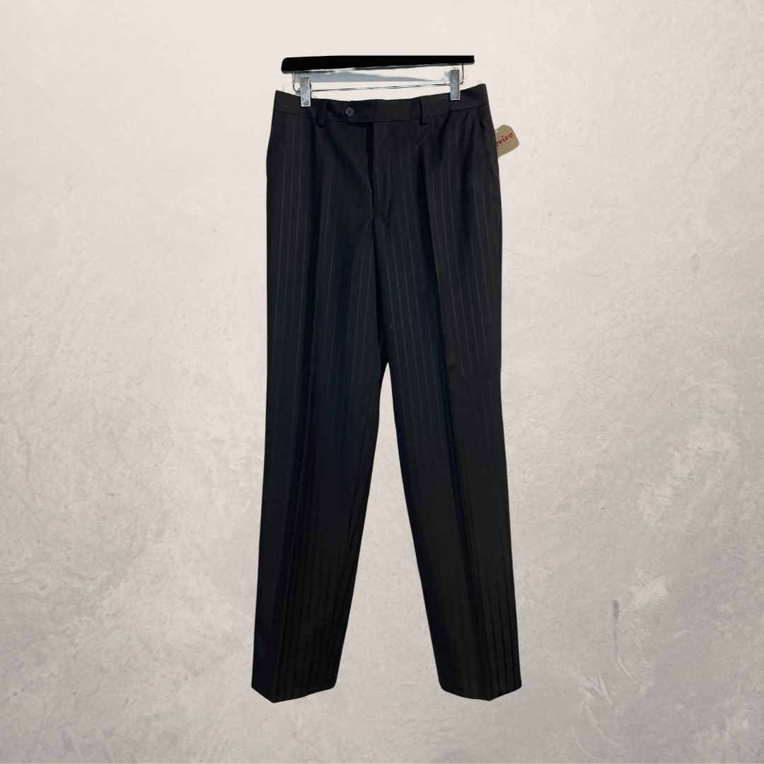 Vintage black stripe trousers 46