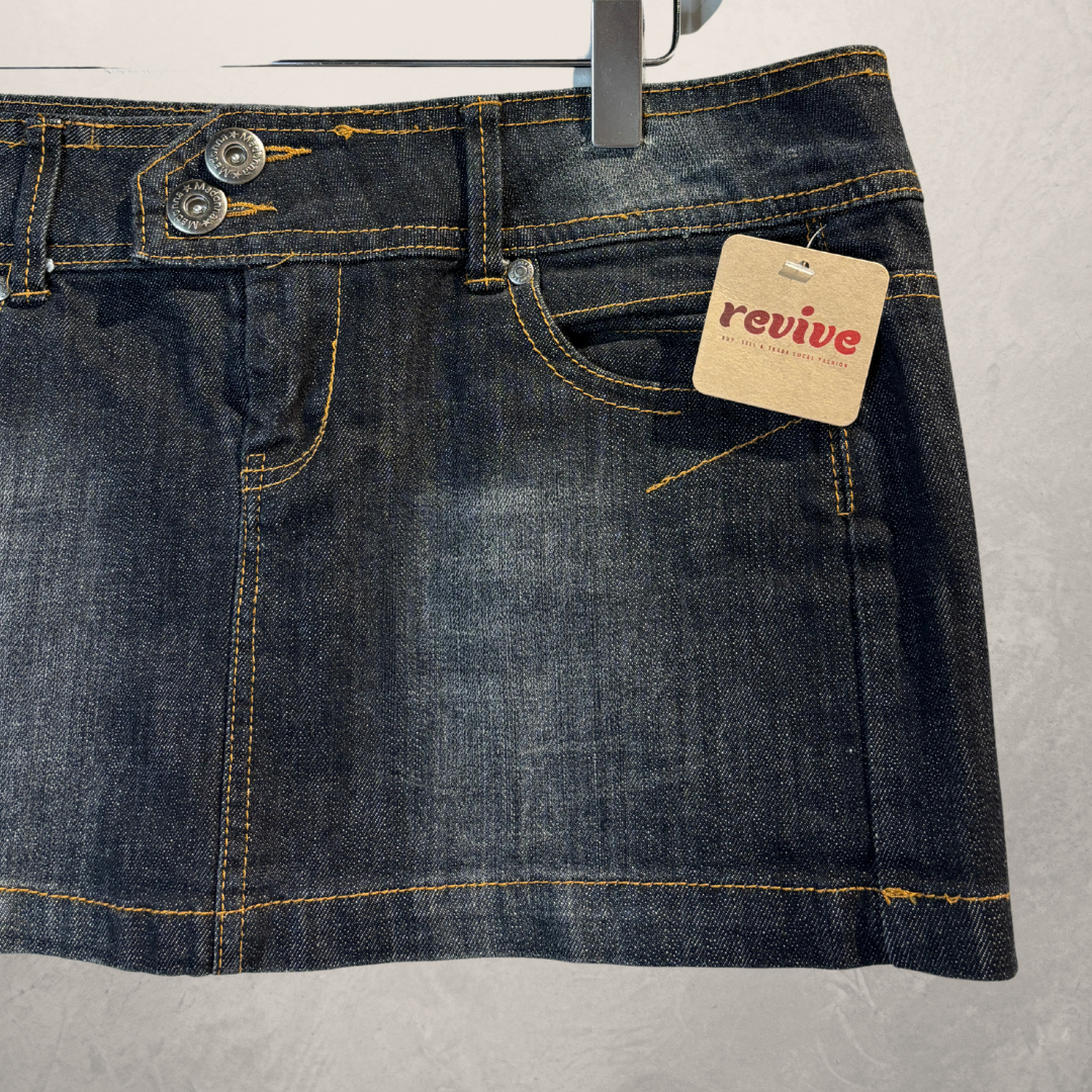 Vintage black wash mini skirt S