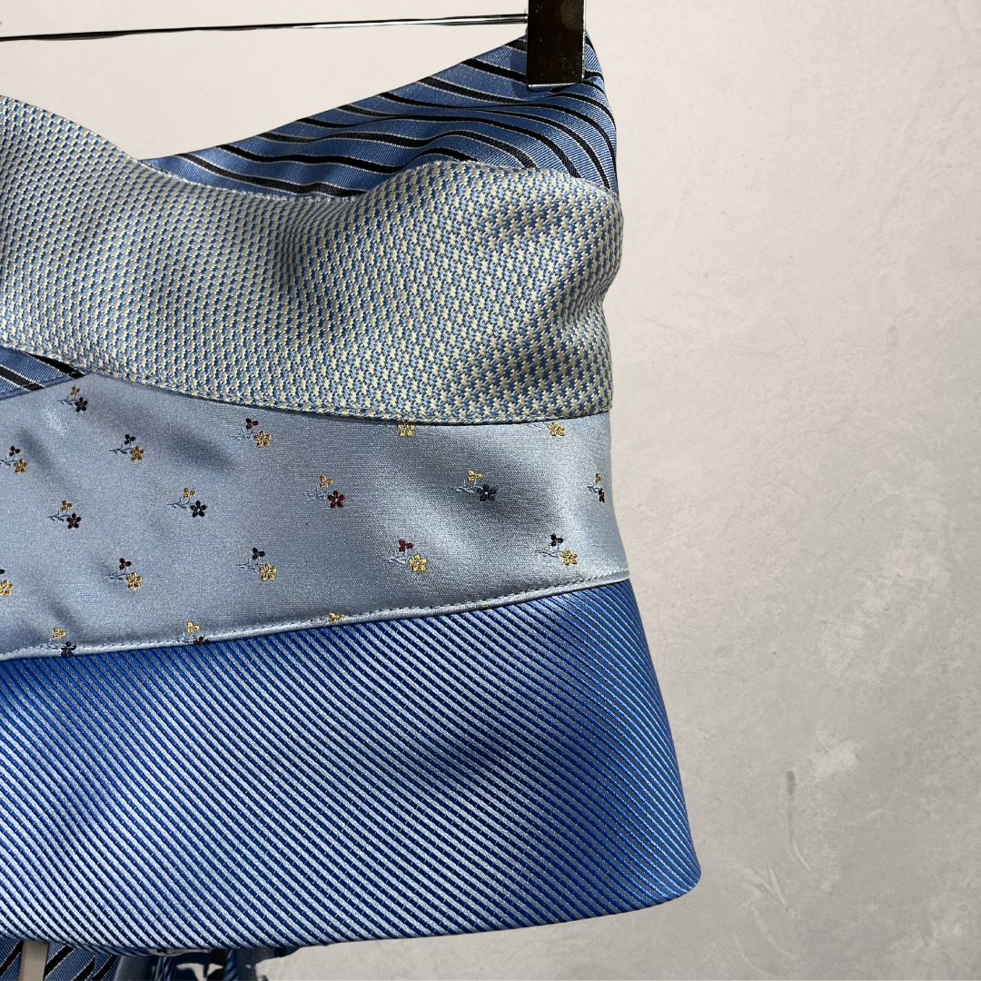 Vintage blue Bandeau tie top OS- By WNDYdesign