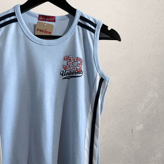Vintage blue sport tank top S