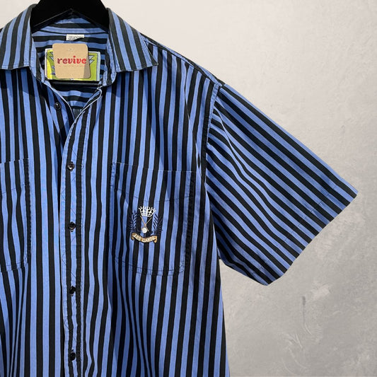 Vintage blue stripe shirt L