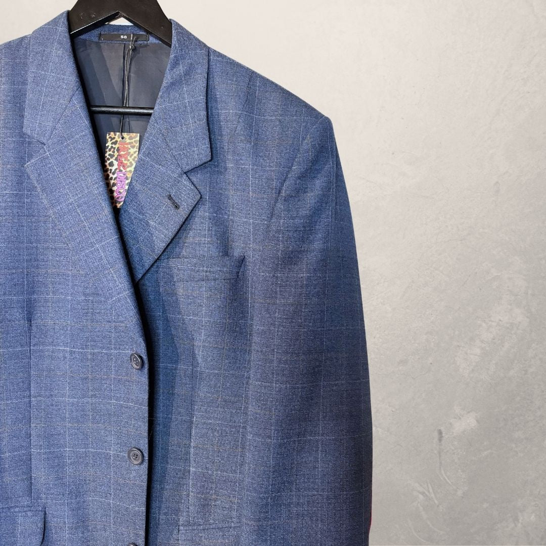 Vintage blue with pink fringes blazer OS- by Holy Disco