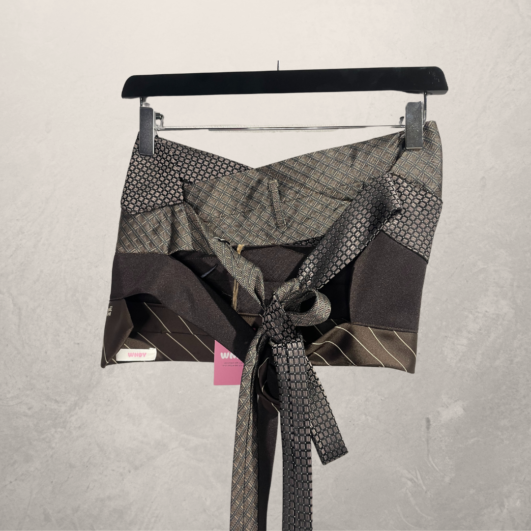 Vintage brown Bandeau tie top OS- By WNDYdesign