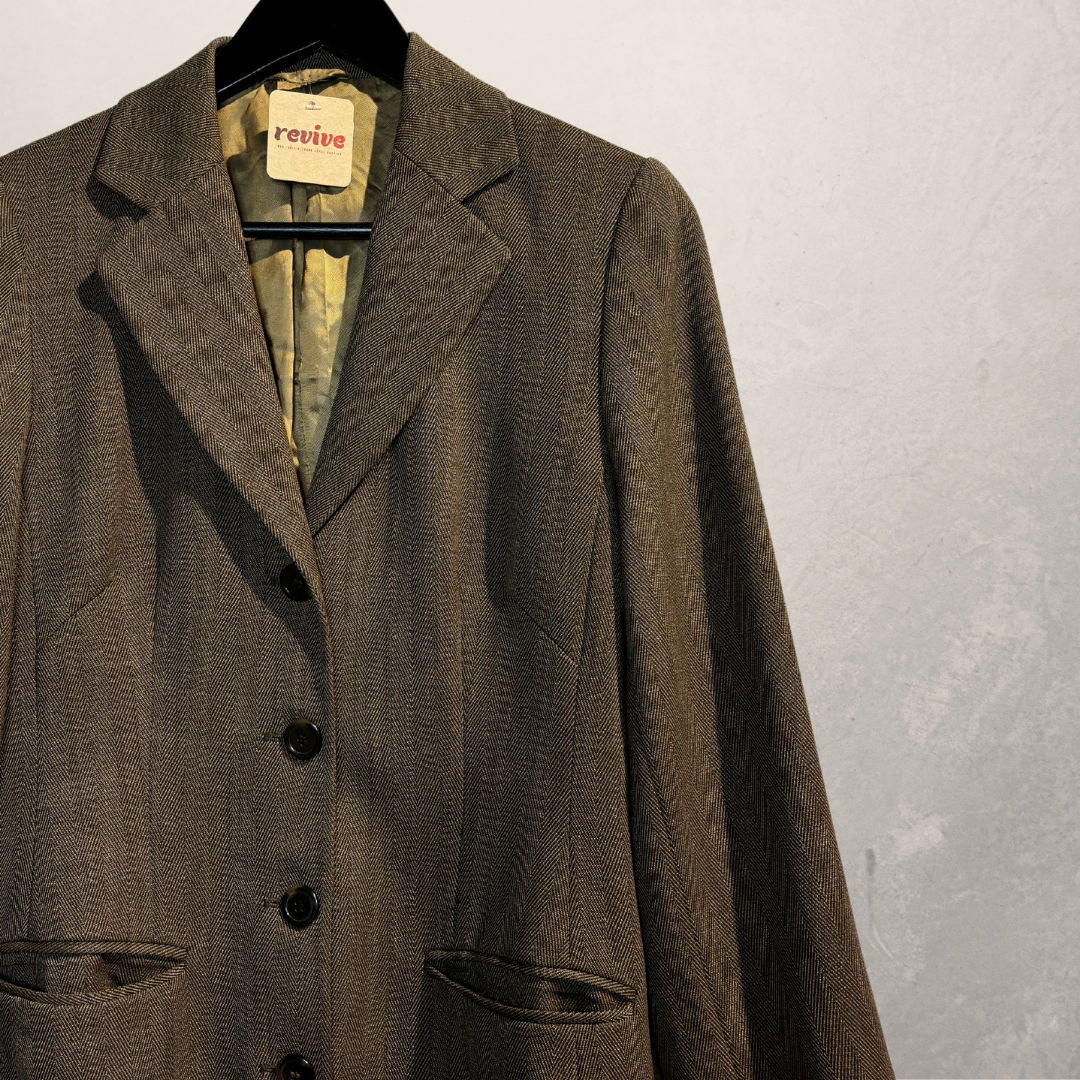 Vintage bruine blazerjurk M