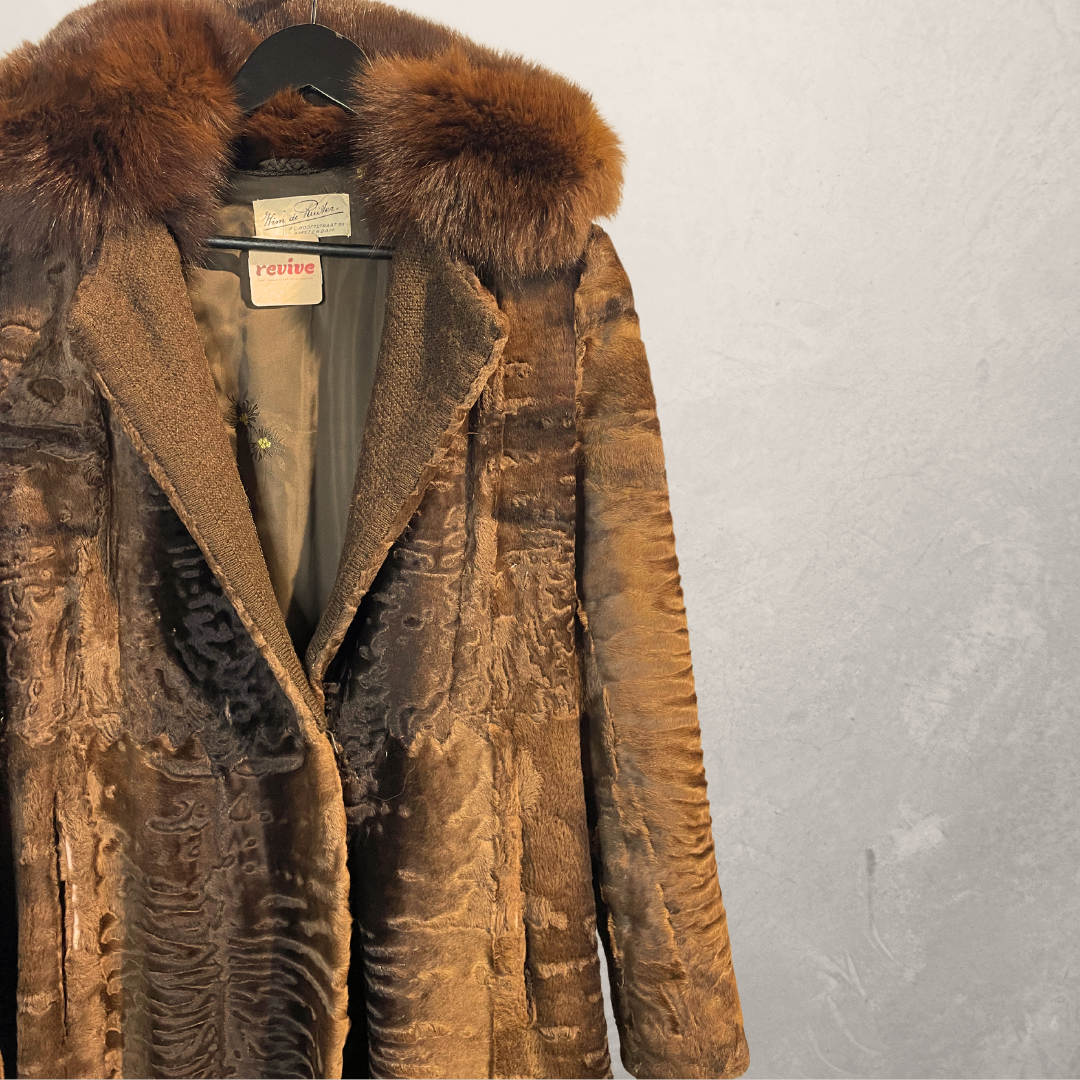 Vintage bruine bontjas S