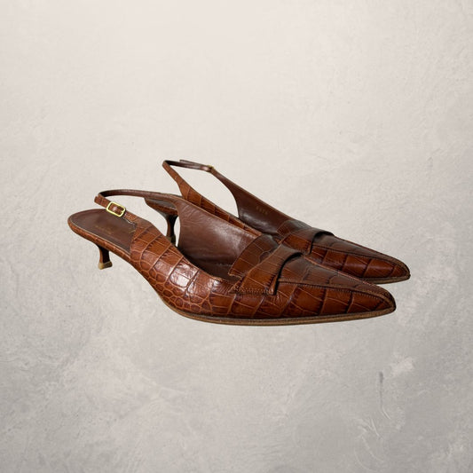Vintage brown kitten heels 40