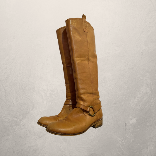 Vintage brown leather boots 39