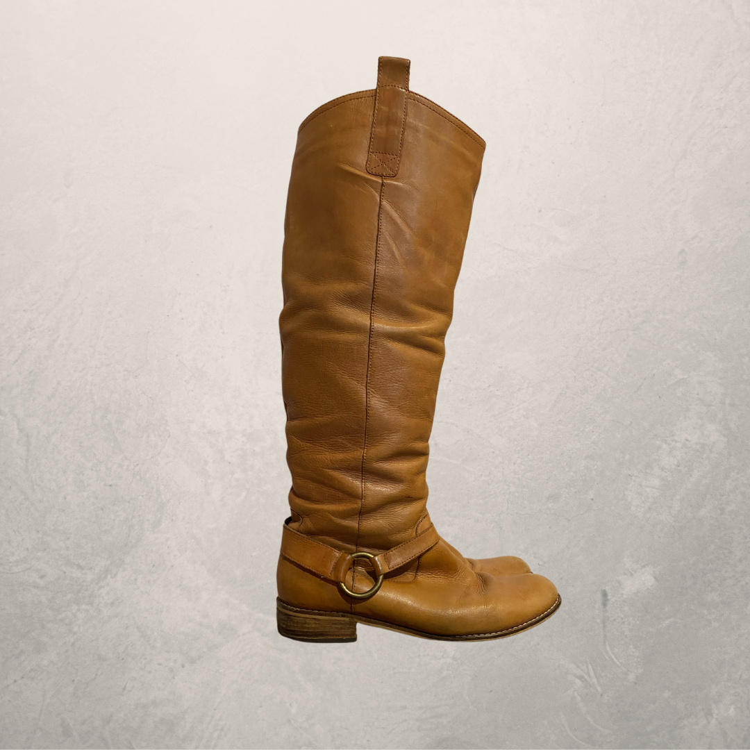 Vintage brown leather boots 39