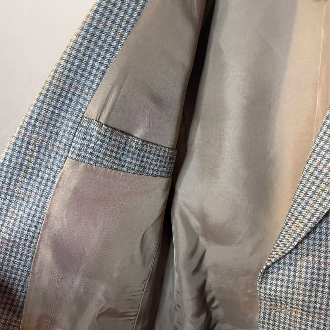 Vintage brown plaid with purple ruffles blazer OS- by Holy Disco