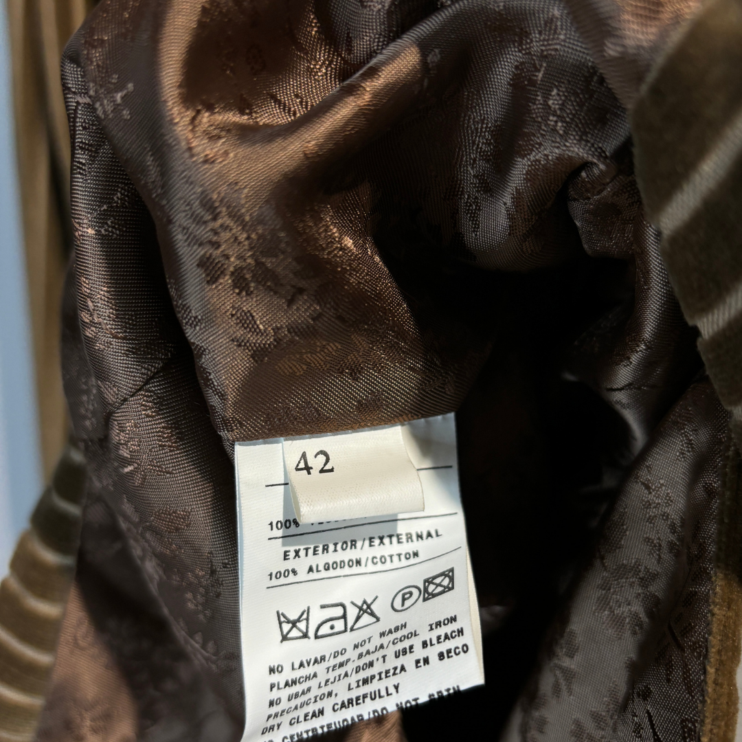 Vintage bruin suède getailleerde crop blazer S