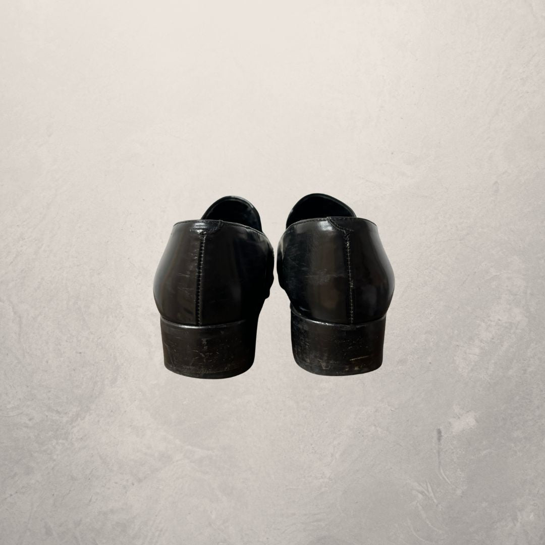 Vintage cheetah & black leather loafers 38 (good)
