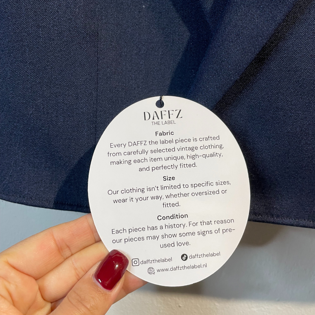 Vintage denim &amp; marineblauwe cropped blazer S/M - door @DAFFZTheLabel