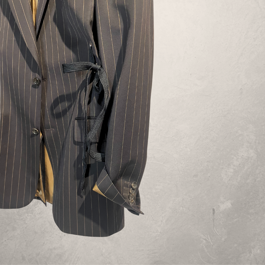 Vintage grey stripe laced blazer L- by Ma.r.r.art