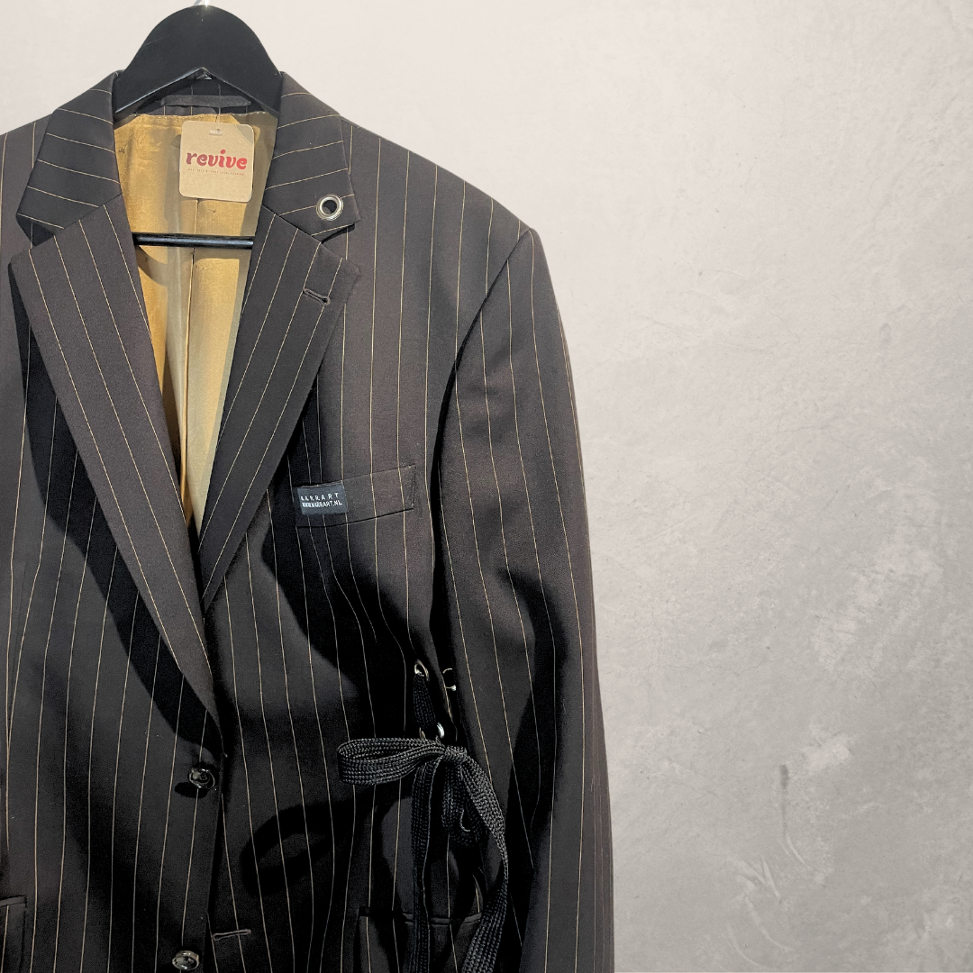 Vintage grey stripe laced blazer L- by Ma.r.r.art