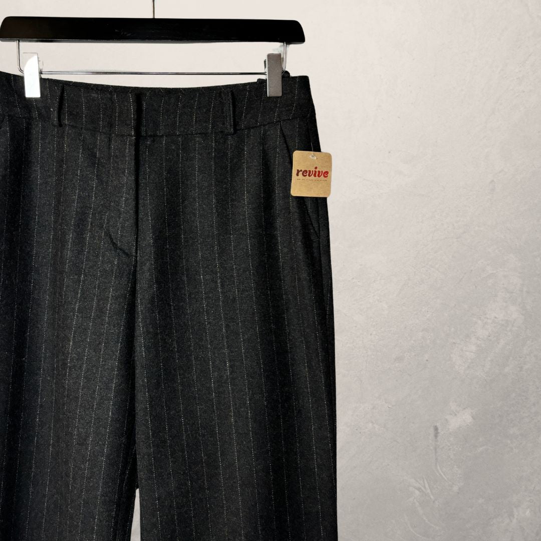 Vintage grijze wollen broek M