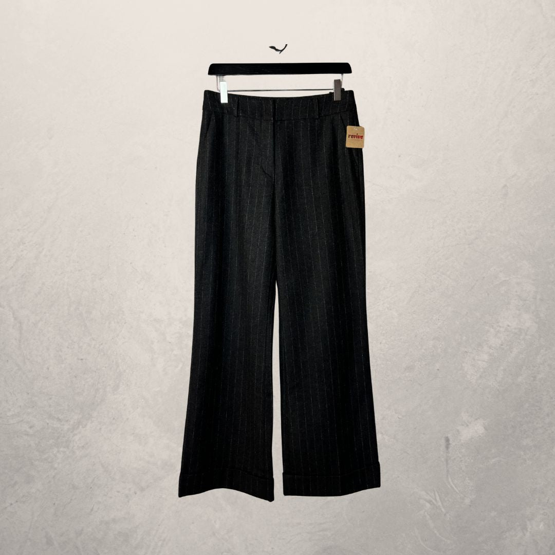 Vintage grijze wollen broek M