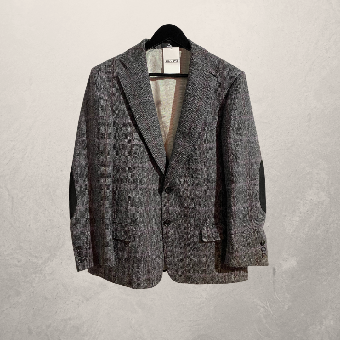 Vintage grey woven "Follow Your F*cking Dreams" blazer L - By @M.a.r.r.art