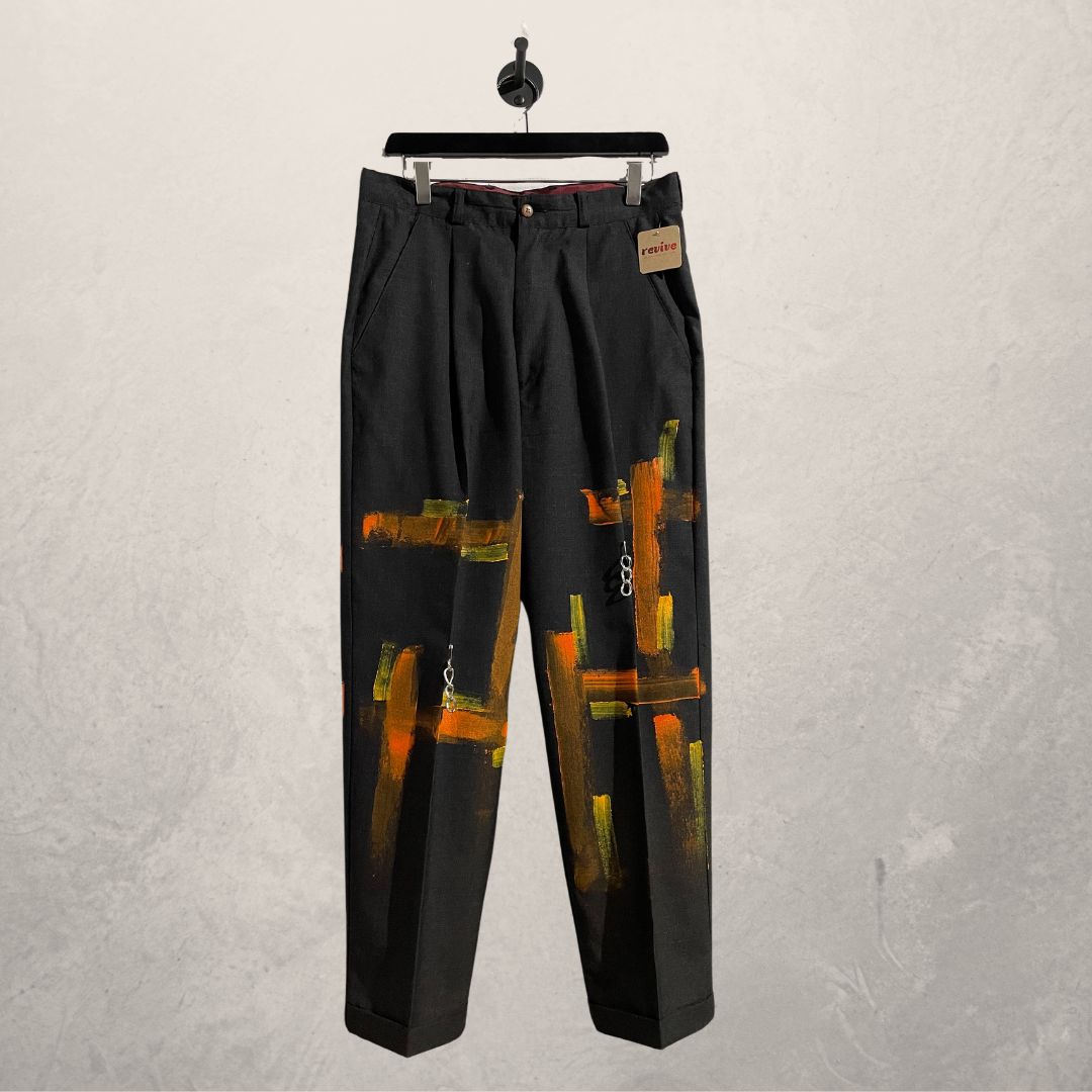 Vintage handgemaakte oranje broek EU48 L/XL
