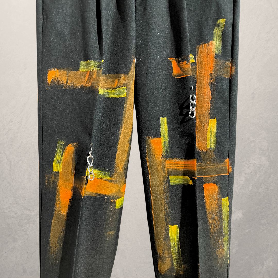 Vintage handgemaakte oranje broek EU48 L/XL