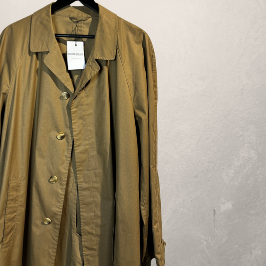 Vintage lichtbruine beige trenchcoat M/L - By SelectedWithLove.NL