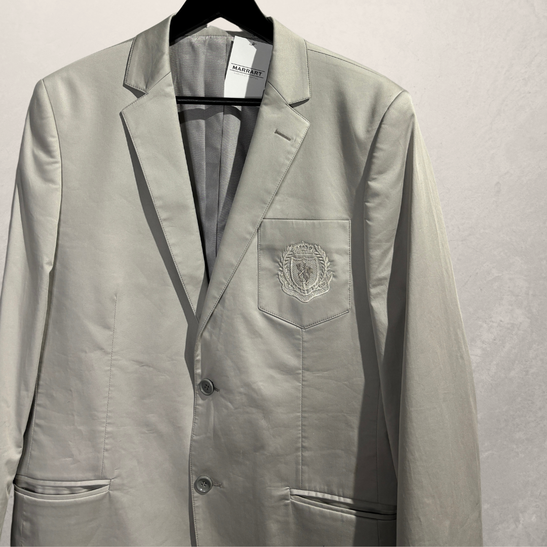 Vintage lichtgrijze 'lippenstift' geverfde blazer L- van @Marrart