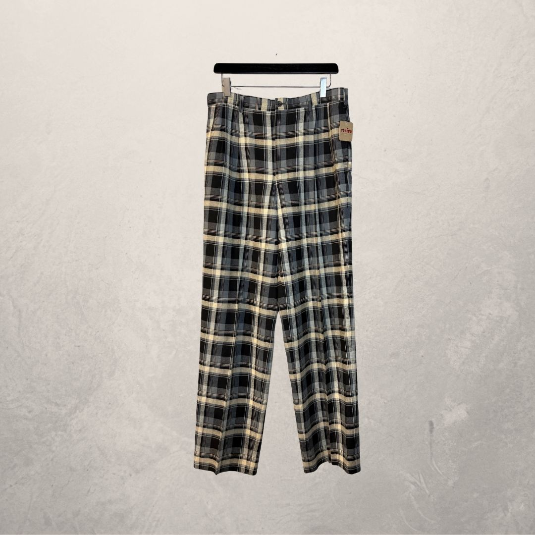 Vintage navy and white flannel trousers M/L