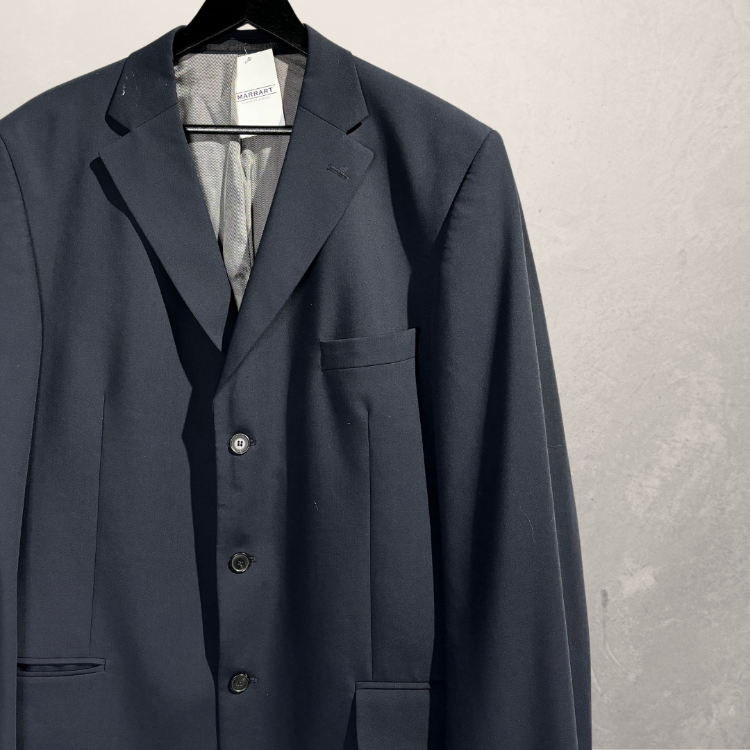 Vintage navy skeleton blazer wool blend XL- by @M.a.r.r.art