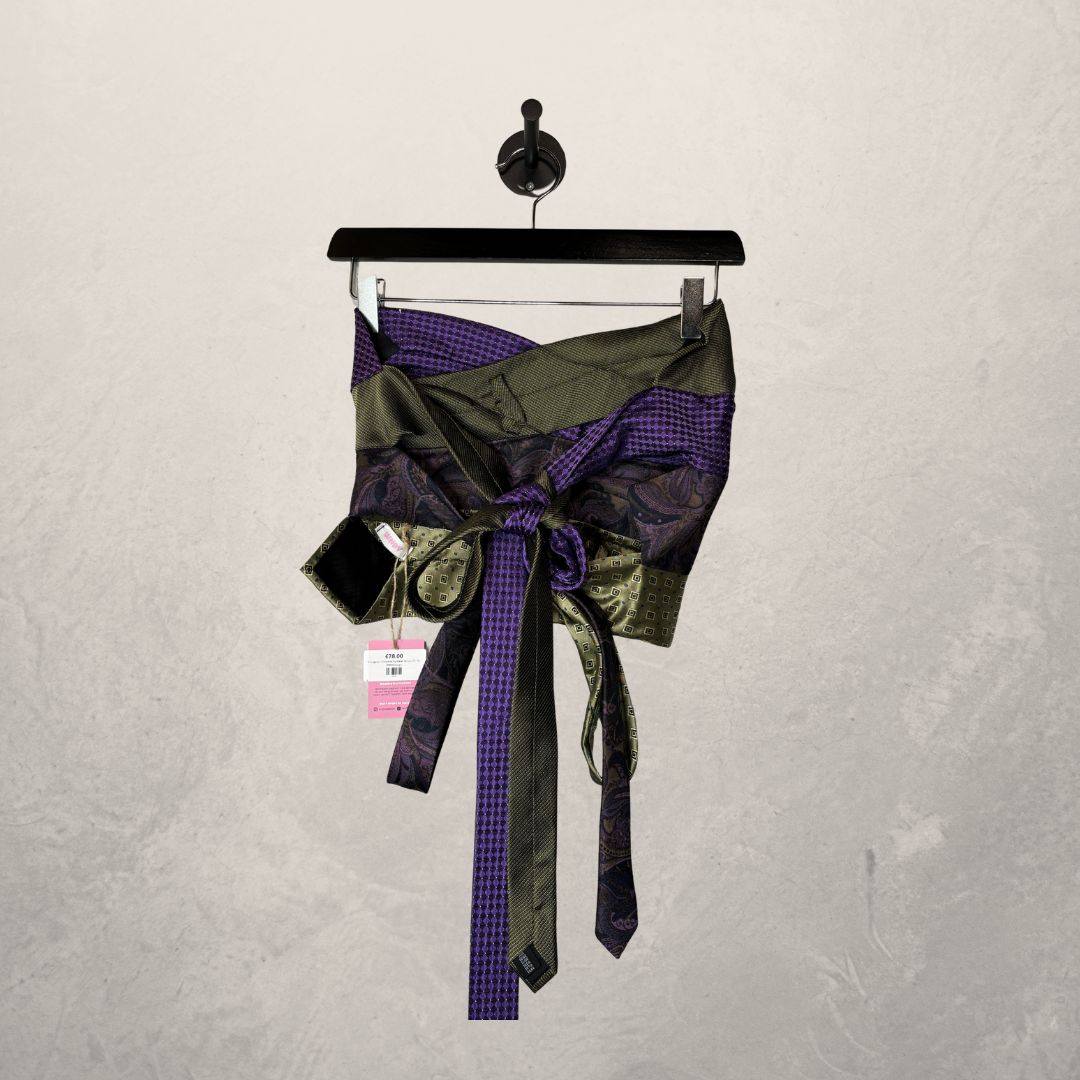 Vintage paars/groen Bandeau striktop Eén maat - By WNDYdesign