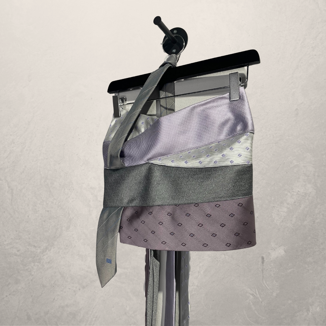 Vintage purple/grey Bandeau scarf tie top OS- By WNDYdesign