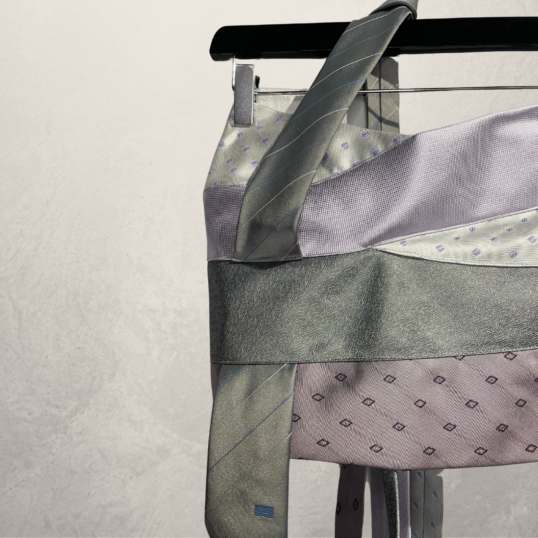 Vintage purple/grey Bandeau scarf tie top OS- By WNDYdesign