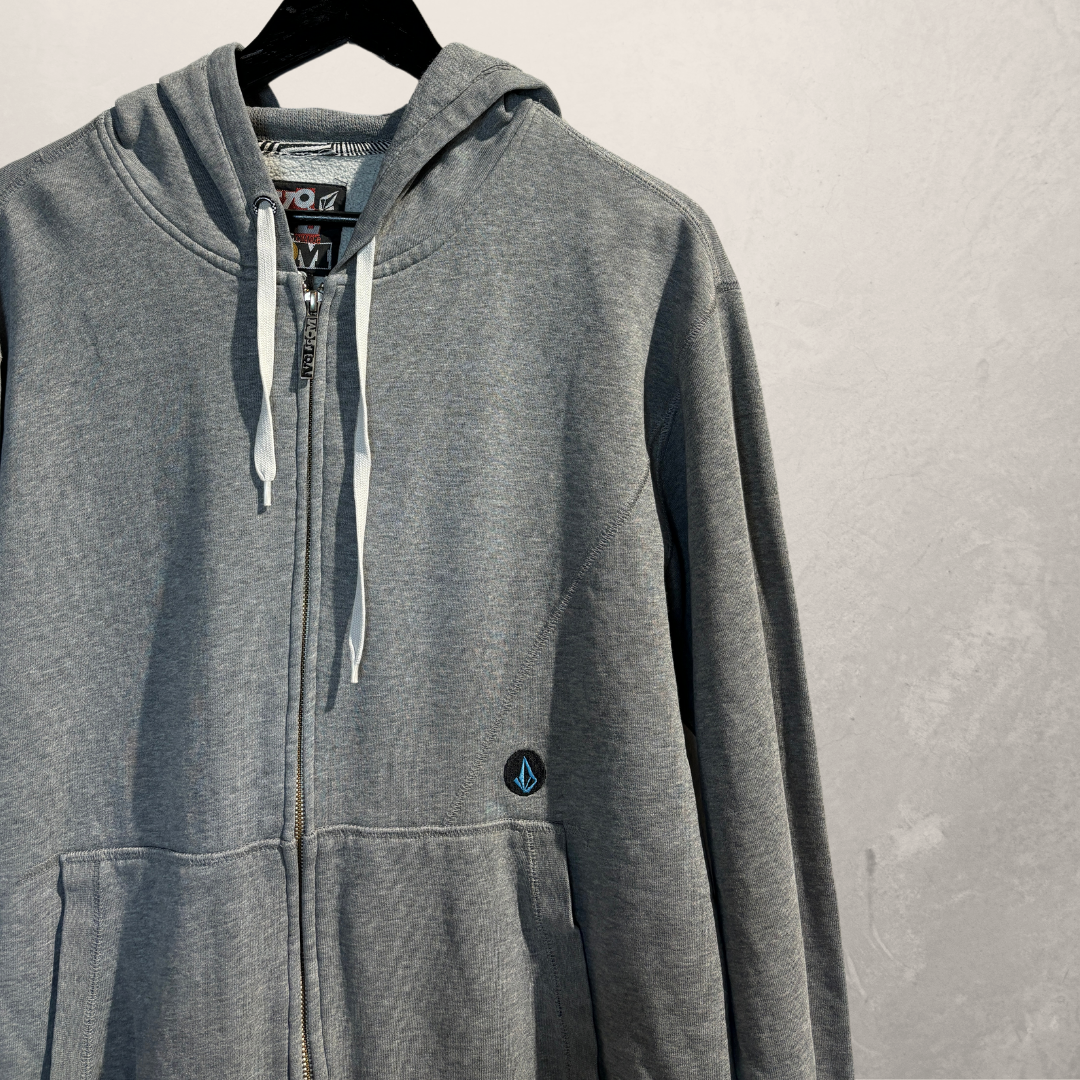 Volcom grey zip up hoodie L