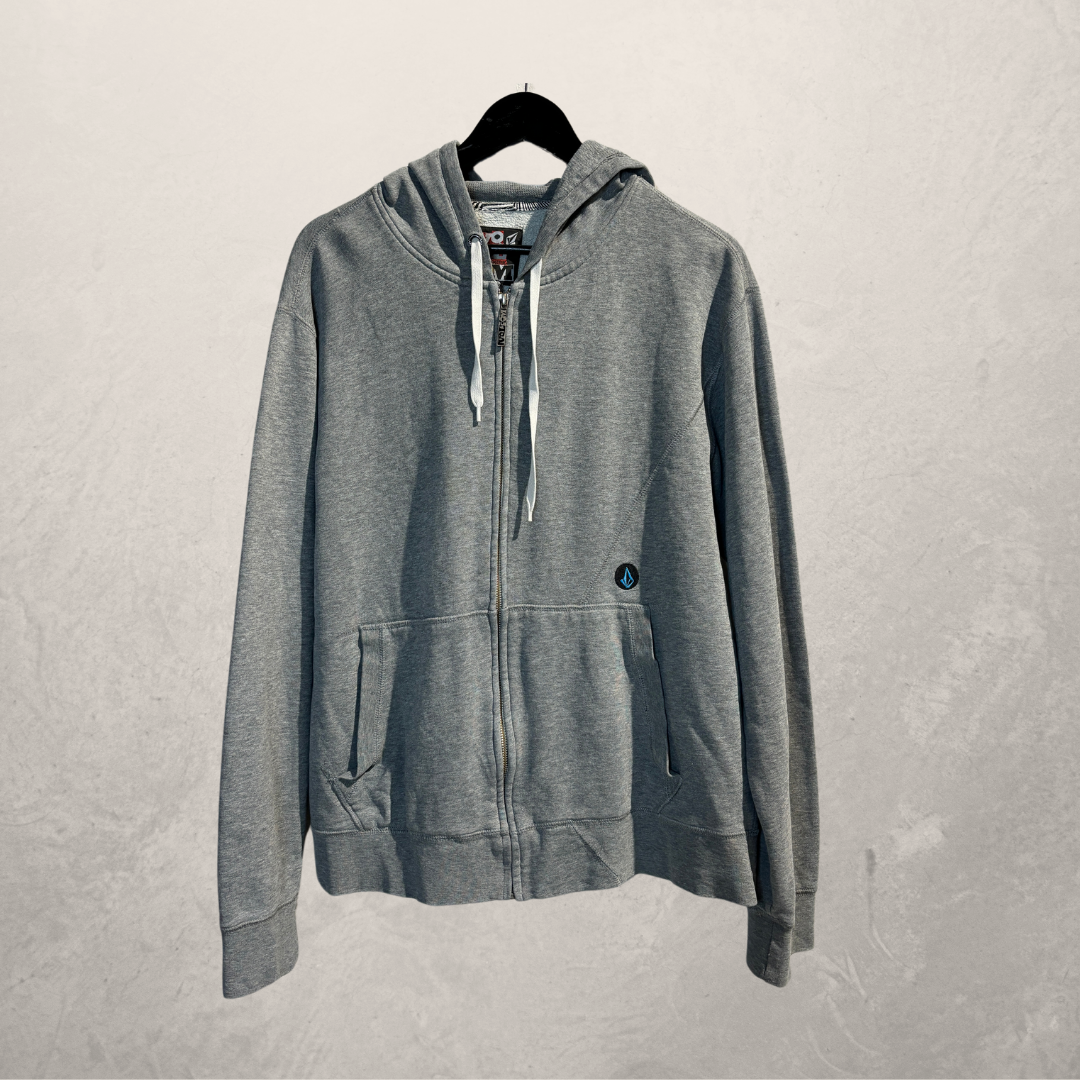 Volcom grey zip up hoodie L