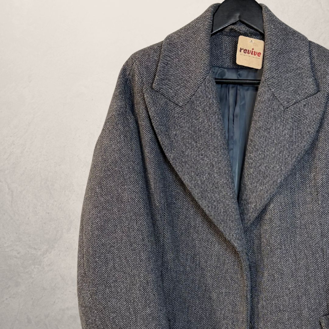 & Other Stories grey wool blend coat 38