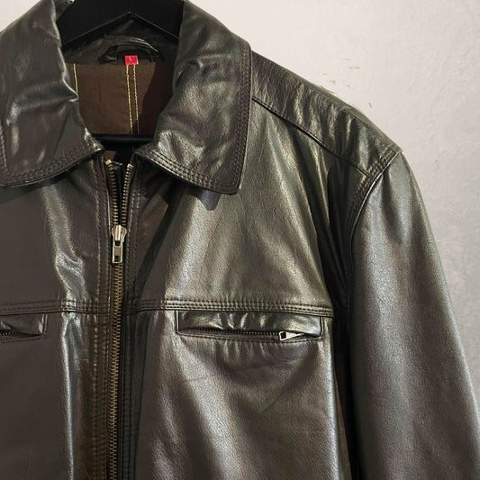 Vintage brown leather jacket XL