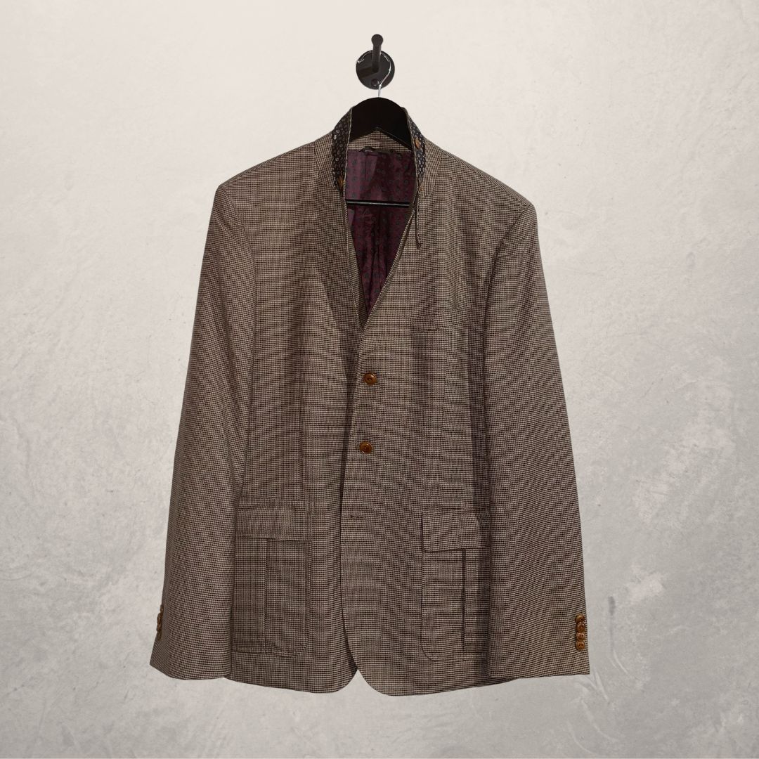 Hugo Boss beige geruite blazer 52