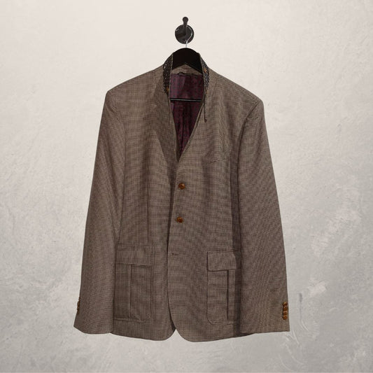 Hugo Boss beige check blazer 52