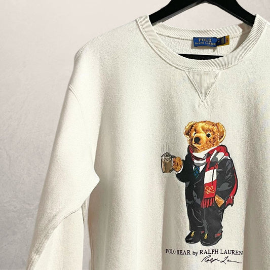 Polo Ralph Lauren off-white bear graphic fleece M