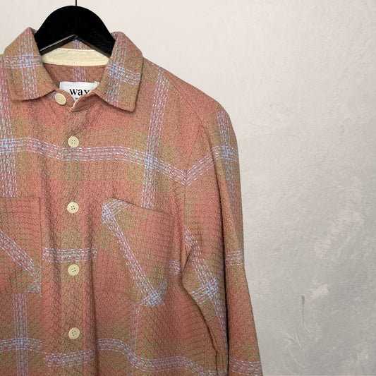 Wax londen zalm en blauw 100% katoenen flanel S