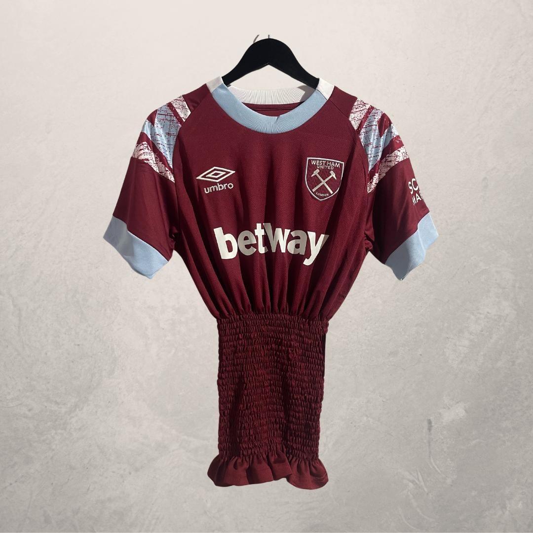 Westham burgundy rouched jersey OS- by @Home_is_a_Runway