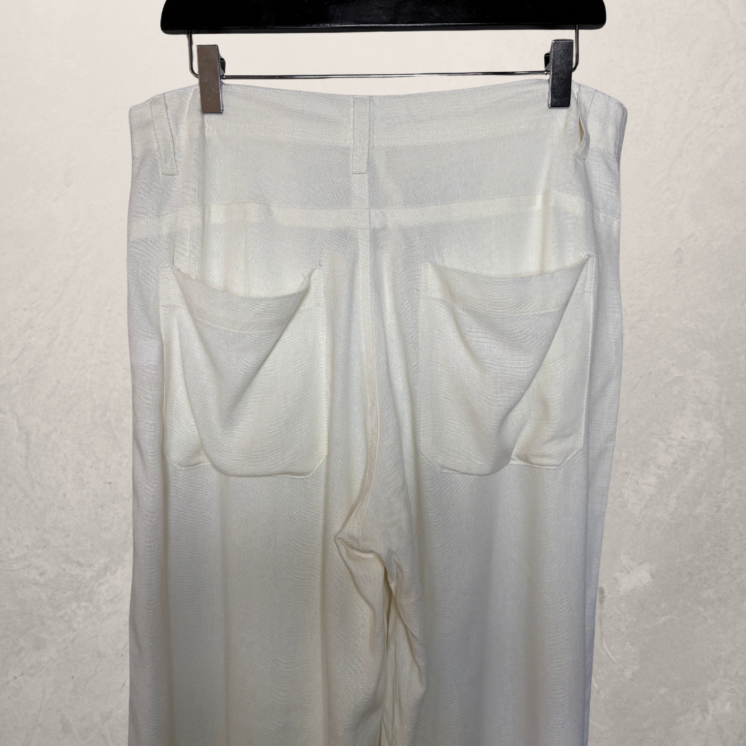 White linen mix Chloe pants L- by SESE