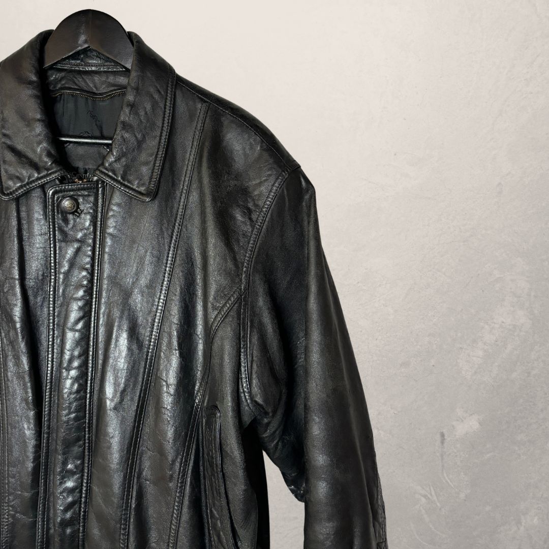 Yves Saint Laurent black leather jacket S/M